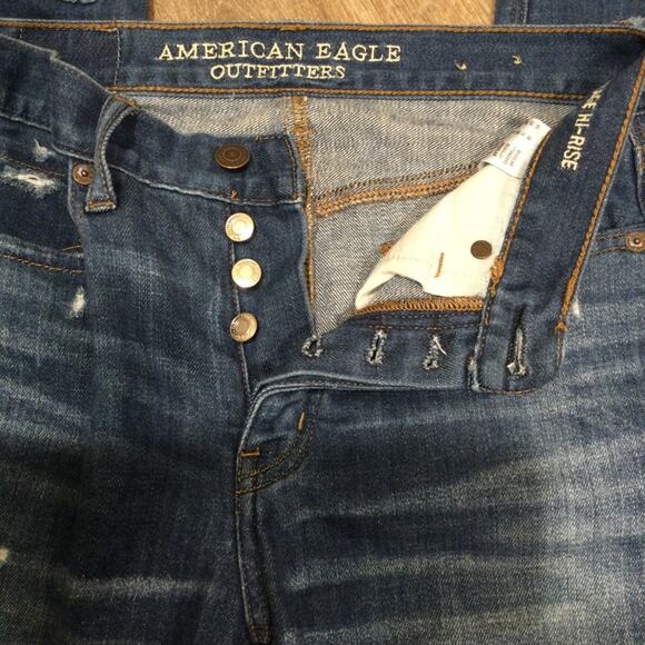 American Eagle high-rise button front denim jeans 00 - Picture 6 of 7